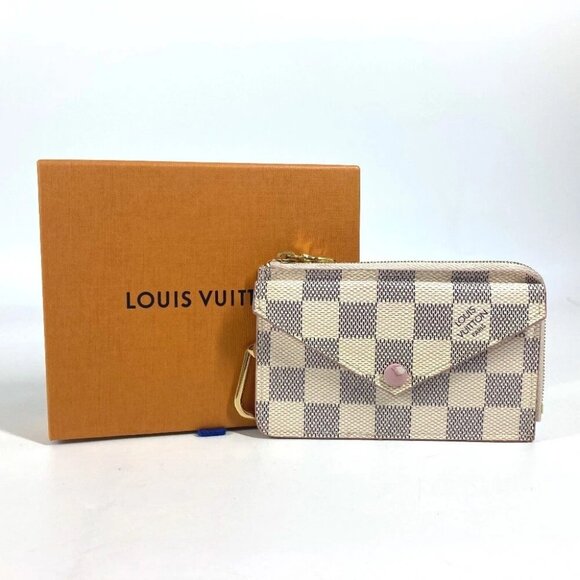 LOUIS VUITTON N60498 Damier Azur Porte Cartes-Rectove Case Wallet Fragment purse - Picture 1 of 16
